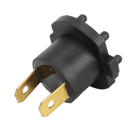 H7 Headlight Adapter For Secure LED Bulb Installation - black plastic H7 adapter with gold-plated terminals for stable LED bulb mounting