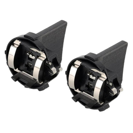 H7 Tail Lamp Holder Adapter for Volkswagen Golf 7 Vehicles - pair of black plastic H7 bulb tail lamp adapters with metal contacts for secure mounting