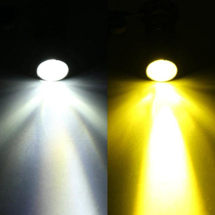 Durable Aluminum Motorcycle Headlight for Easy Installation - bright white and yellow beam comparison for improved low-light visibility