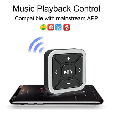 Car Bluetooth Hands Free Controller For Calls And Music compact wireless music playback control device mounted near phone for car and outdoor use