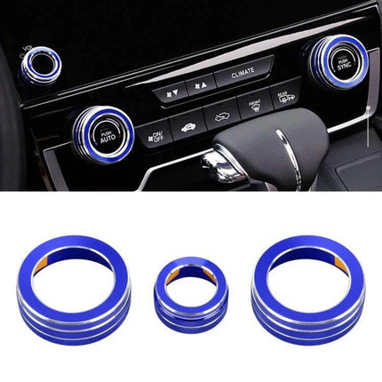 Metal Air Conditioner Knob Set for Honda CR-V 2017 - blue aluminum climate control knob covers, durable replacement for worn OEM knobs