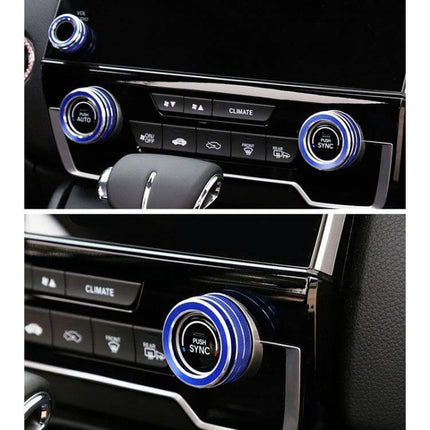 Metal Air Conditioner Knob Set for Honda CR-V 2017 - blue metal replacement climate control knobs, durable tactile temperature dial