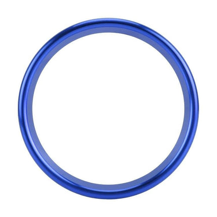4 Pack Metal Air Outlet Decorative Rings for Audi A3, S3, Q2L - blue metal vent ring close-up, single decorative trim piece