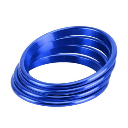 4 Pack Metal Air Outlet Decorative Rings for Audi A3, S3, Q2L - blue metal vent trim rings, set of four, interior styling upgrade
