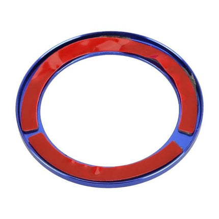 Metal Key Ring for Renault Vehicle Decoration, in Blue or Red - metal blue frame with red accents for car keys