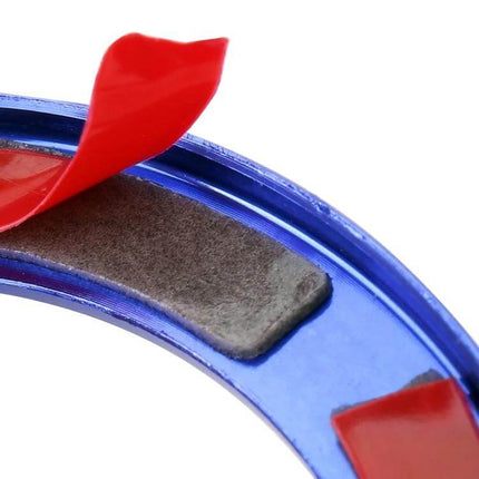 Metal Key Ring for Renault Vehicle Decoration, in Blue or Red – close-up of blue metal ring with adhesive pads and red protective film