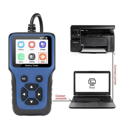 Essential Tool for Routine Car Battery Maintenance Checks - handheld 12V battery tester for voltage, impedance, cold start current checks