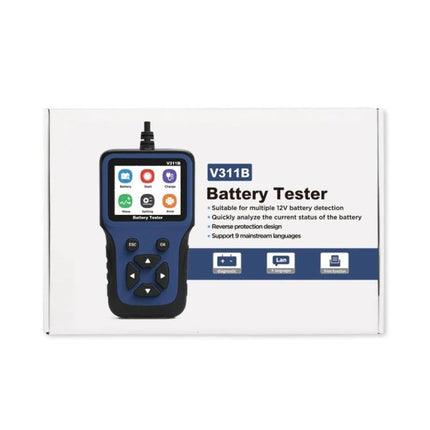 Essential Tool for Routine Car Battery Maintenance Checks - handheld 12V battery tester displaying icons for voltage, cold start, impedance and quick diagnostics