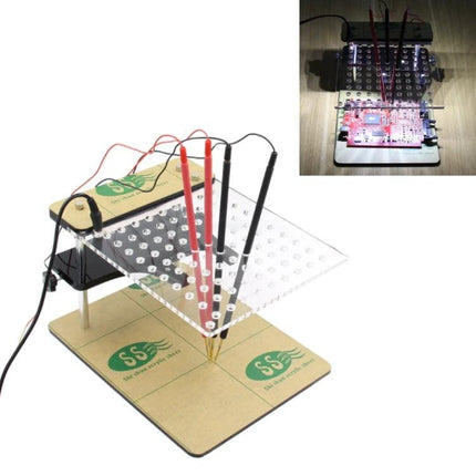 Compact Stand for Daily Vehicle Maintenance and Repair Tasks holding ECU board and test probes for diagnostic programming