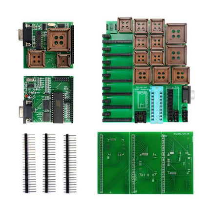 UPA Tool for Everyday Vehicle Maintenance Essentials - UPA USB programmer PCB kit with chip sockets, ZIF socket, and pin headers for car electronics repair