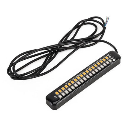 Dynamic Flowing Water Effect Motorcycle LED Turn Signal Light, 105mm - slim LED strip with wired connector for motorcycle signaling
