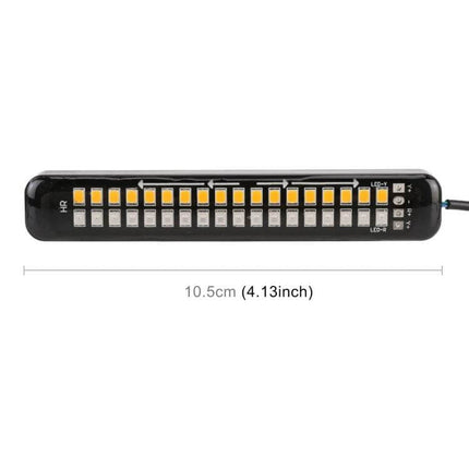 Dynamic Flowing Water Effect Motorcycle LED Turn Signal Light, 105mm - slim black LED bar with 21 amber chips for flowing turn signal