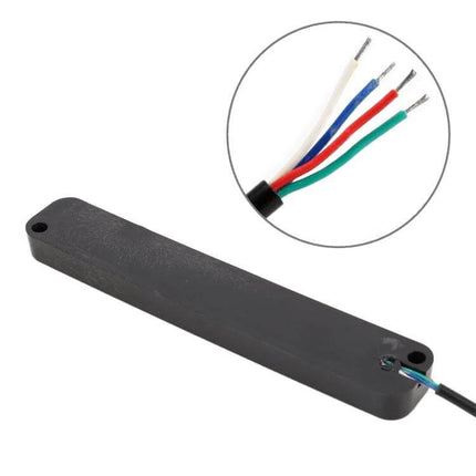 Dynamic Flowing Water Effect Motorcycle LED Turn Signal Light, 105mm - black rectangular LED module with five colored wires