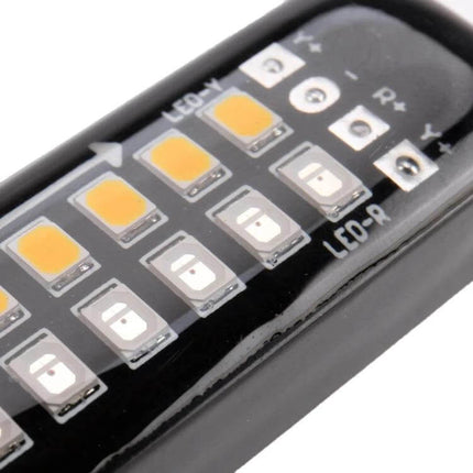 Dynamic Flowing Water Effect Motorcycle LED Turn Signal Light, 105mm close-up of LED chips and circuitry for improved visibility