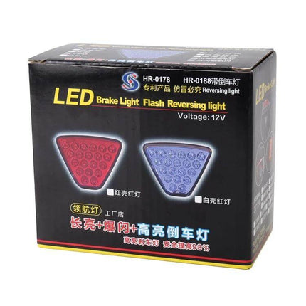 Car Triangle LED Light For Brake And Reversing Use compact 12V LED triangle brake and reversing signal light on retail box