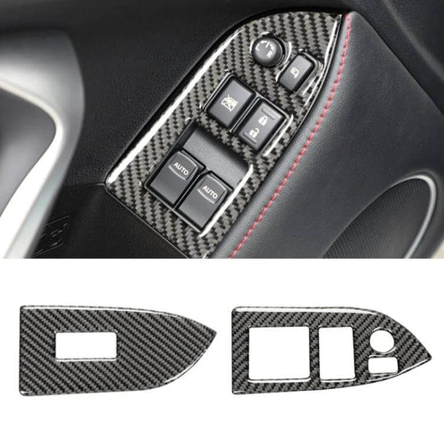 Carbon Fiber Decorative Sticker for Subaru BRZ and Toyota 86 2013-2017 - interior door switch panel carbon fiber trim