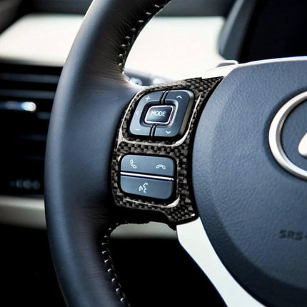 Carbon Fiber Decorative Sticker for Lexus Steering Wheel, Left Drive fitted on left-drive Lexus steering wheel controls