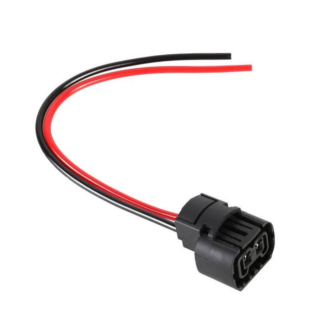 H16 Bulb Holder Base Female Socket With Cable For LED Bulbs 2 Pack - black plastic H16 female socket with red and black wires, 2-pack adapter