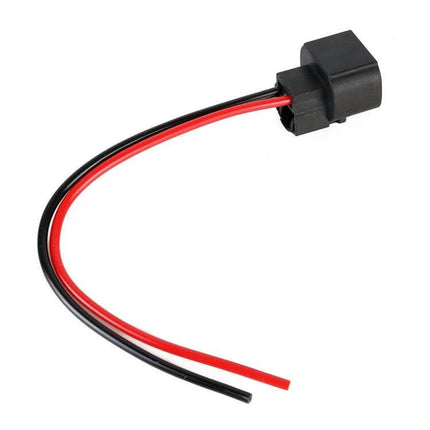 H16 Bulb Holder Base Female Socket With Cable For LED Bulbs 2 Pack - black H16 female socket with red and black wires, 2-pack adapter for LED bulb upgrades