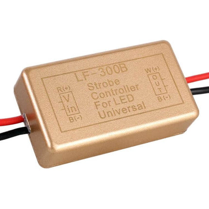 Car LED Strobe Lights 2 Pack For Daytime Car Headlights compact gold LF-300B strobe controller module with red and black wires