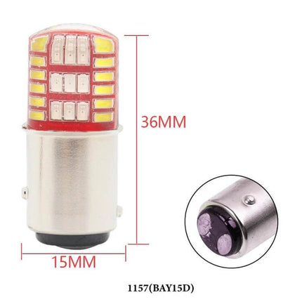2 Pack Dual Color LED Turn Signals For Car Or Motorcycle - 1157 BAY15D 36mm x 15mm silicone SMD-3014 dual-color LED indicator bulb