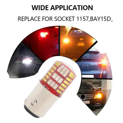 2 Pack Dual Color LED Turn Signals For Car Or Motorcycle - silicone SMD-3014 12V white steady and red flashing turn signal upgrade