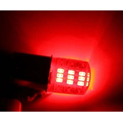 2 Pack Dual Color LED Turn Signals For Car Or Motorcycle glowing red SMD-3014 silicone housing close-up image