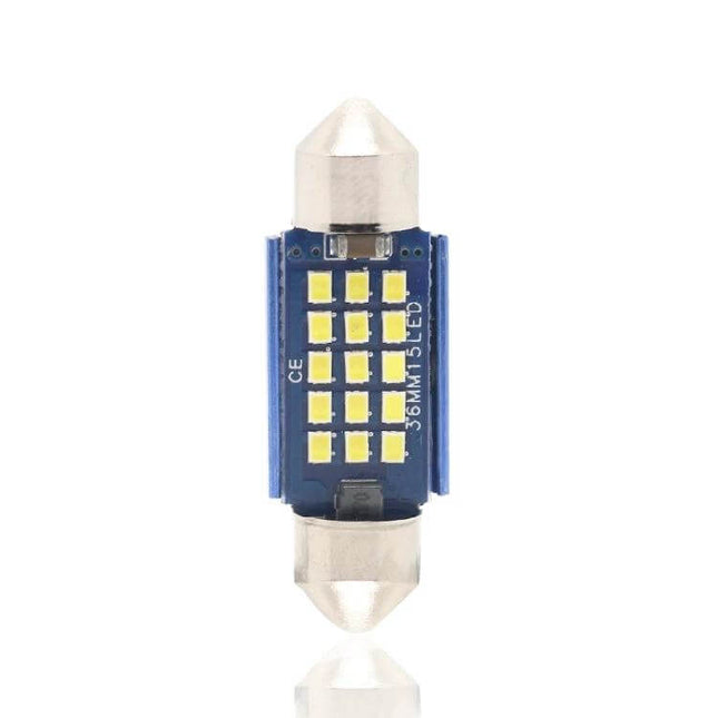 Car Reading Lamp Dome Light 36mm for Easy Interior Lighting — blue 36x10mm LED festoon bulb with multiple chips for cabin map reading and soft interior illumination