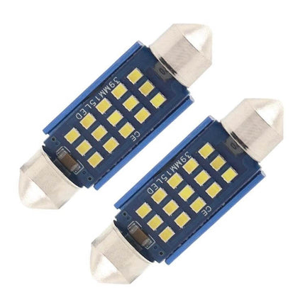 Car Reading Lamp Dome Light For Vehicle Interior 39mm LED festoon bulbs set, compact 39x10mm plug-and-play replacement for dome light sockets