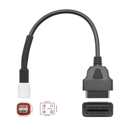 Essential Cable for Yamaha Motorcycle Maintenance Tasks - OBD diagnostic adapter cable with waterproof connector for Yamaha bikes