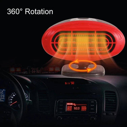 12V Portable Car Defroster Heater 1.4m Cable for Clear Windows — compact 360° rotation dashboard heater quickly defrosts and demists glass