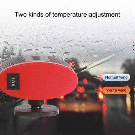 12V Portable Car Defroster Heater 1.4m Cable for Clear Windows - compact red heater with two temperature settings clearing misted windshield