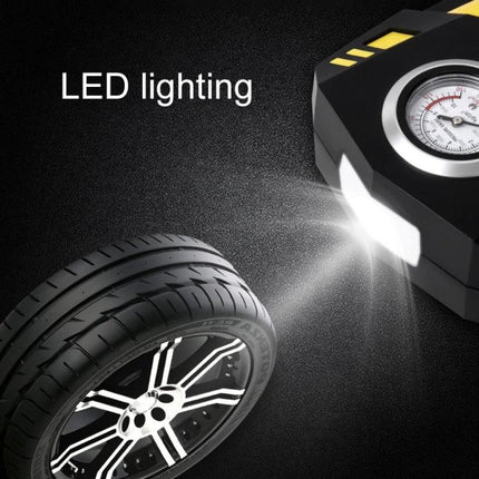 Essential Air Pump for Daily Vehicle Maintenance and Travel Inflation with LED light inflating car tire gauge shown