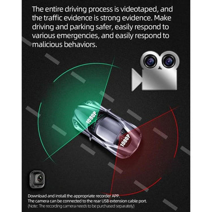 Android 10.1-Inch Car Navigation System with Phone and Steering Control rear camera parking assist diagram