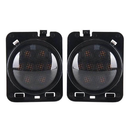 LED Wheel Eyebrow Turn Signals For Jeep Wrangler Easy To Install - pair of round black ABS LED wheel eyebrow turn signal lights for 2007-2017 Wrangler