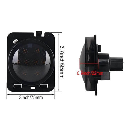 LED Wheel Eyebrow Turn Signals For Jeep Wrangler Easy To Install ABS LED replacement for JK/JKU 2007-2017 with wiring integration