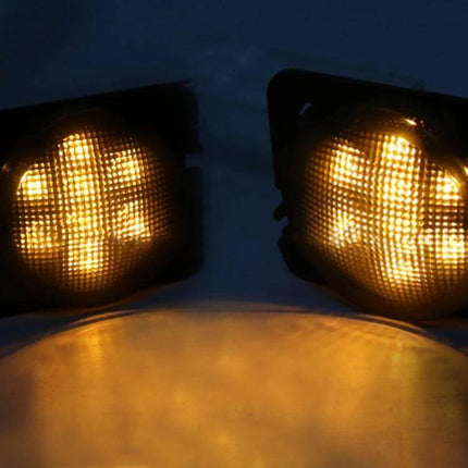 LED Wheel Eyebrow Turn Signals For Jeep Wrangler Easy To Install - amber LED wheel eyebrow turn signals illuminated