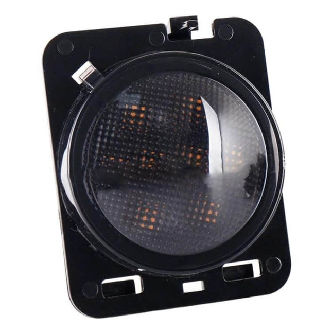 Jeep Wrangler LED Wheel Eyebrow Turn Signals 2 Pack single ABS housing LED wheel arch turn signal close-up