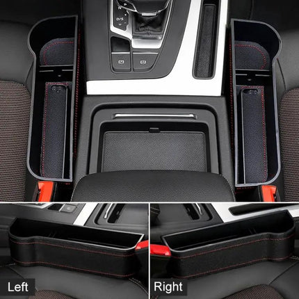 Multi-Functional Leather Storage Box for Car Seat Gaps