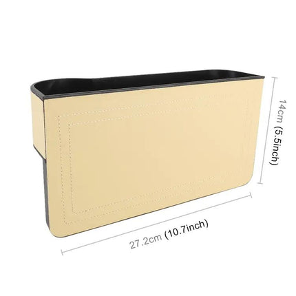 Multi-Functional Leather Storage Box for Car Seat Gaps
