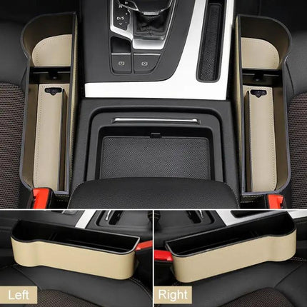Multi-Functional Leather Storage Box for Car Seat Gaps