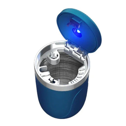 Portable Car Ashtray with Stainless Steel Liner and LED Light