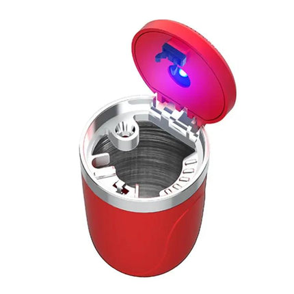 Portable Car Ashtray with Stainless Steel Liner and LED Light