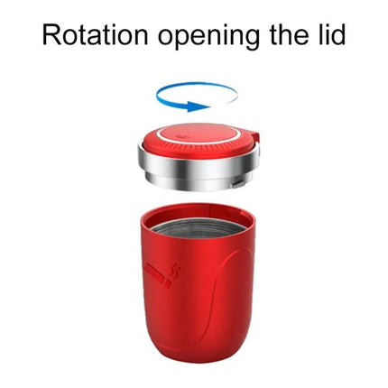 Portable Car Ashtray with Stainless Steel Liner and LED Light