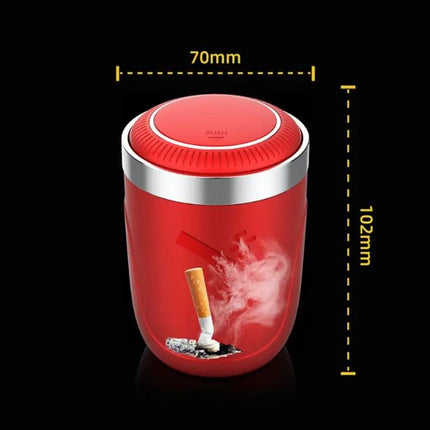 Portable Car Ashtray with Stainless Steel Liner and LED Light