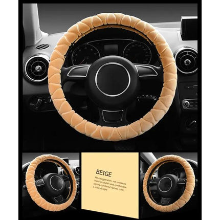 Warm Plush Anti-Skid Steering Wheel Cover for 38cm Diameter