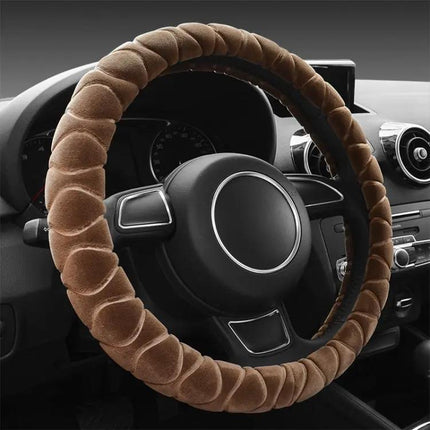 Warm Plush Anti-Skid Steering Wheel Cover for 38cm Diameter