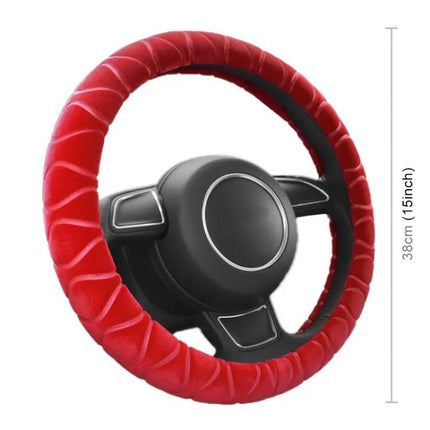 Warm Plush Anti-Skid Steering Wheel Cover for 38cm Diameter