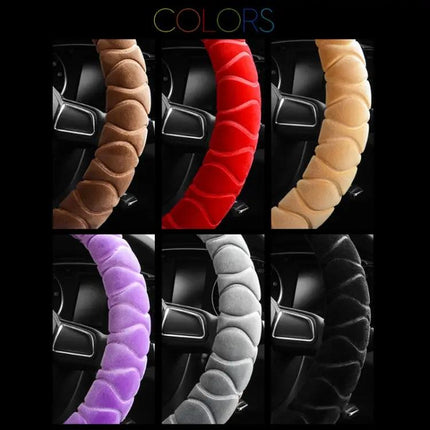 Warm Plush Anti-Skid Steering Wheel Cover for 38cm Diameter