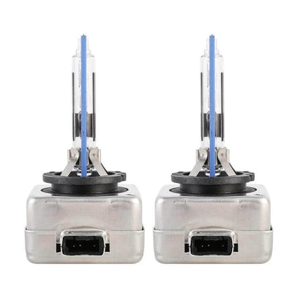 8000K HID Xenon Headlight Bulb Kit 2 Pack For Clear Night Driving - closeup of two plug-and-play HID xenon bulbs